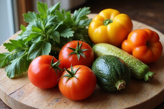 Immagine di verdure fresche su un tagliere